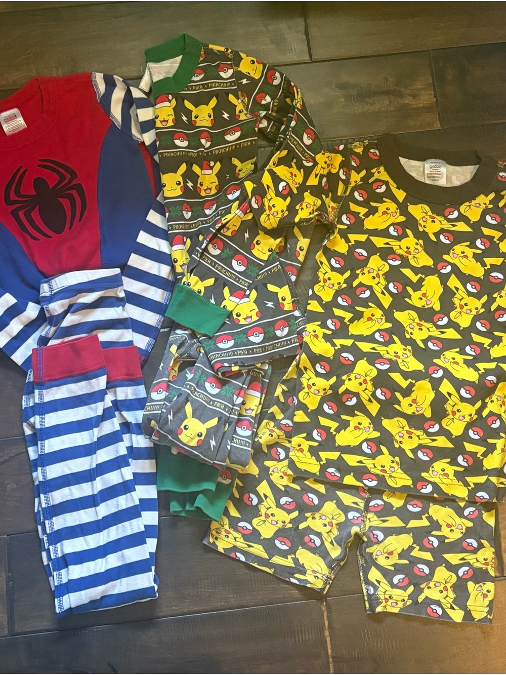 Hanna Anderson Pokemon Spiderman Pikachu Kids Pajama Set SZ 8